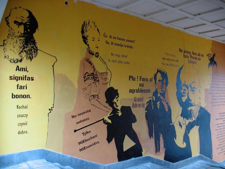 Mural esperantystów na Muranowie
