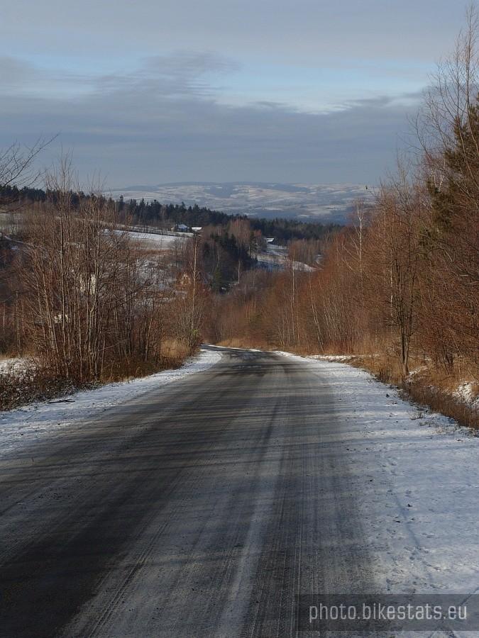 ... środek zjazdu jest nie lepszy.Za to z widokiem na pogórze