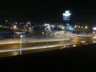Zimowy widok z parkingu Decathola