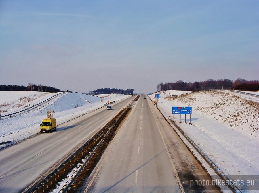 Auostrada A1 w zimowej szacie.