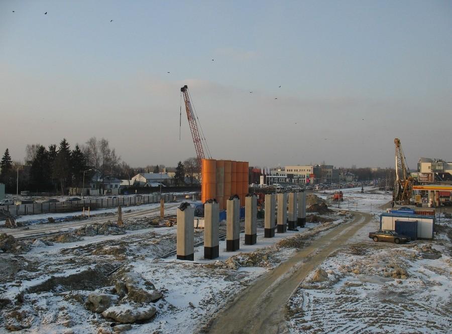 Budowa Południowej Obwodnicy Warszawy nad ul. Puławską
