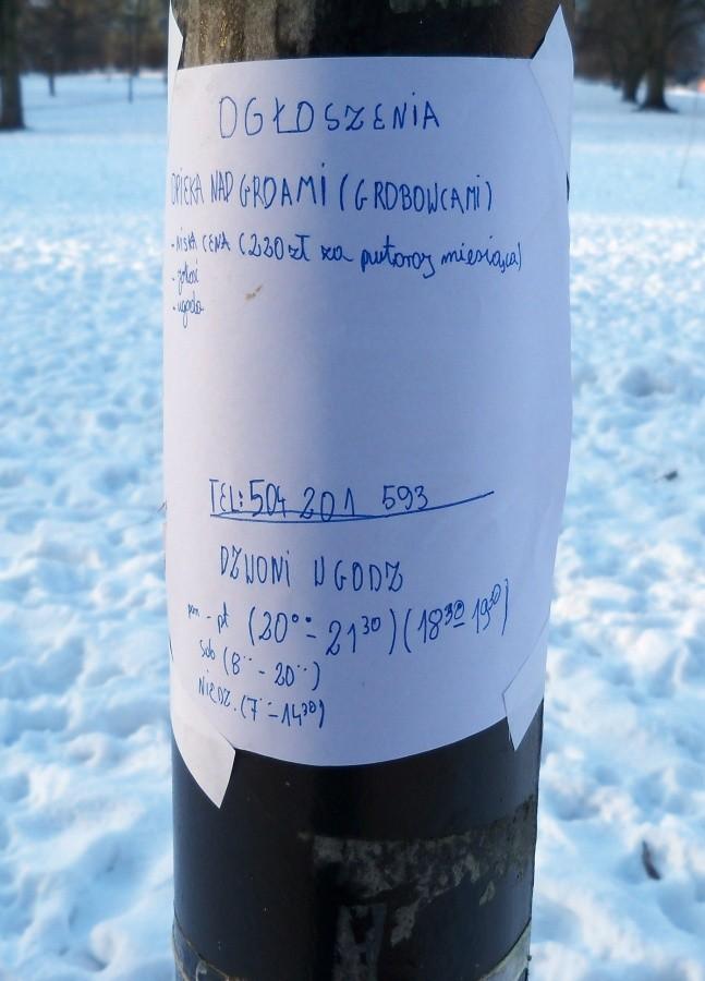 OGŁOSZENIE NA SŁUPIE