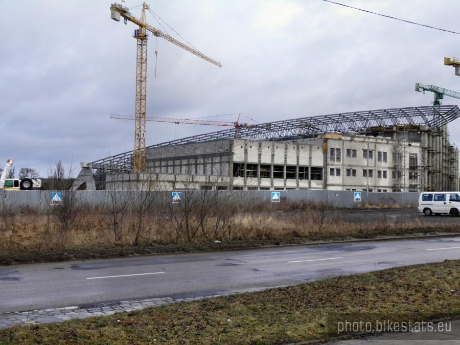 Hala sportowa przy ulicy Szafera,w trakcie budowy.