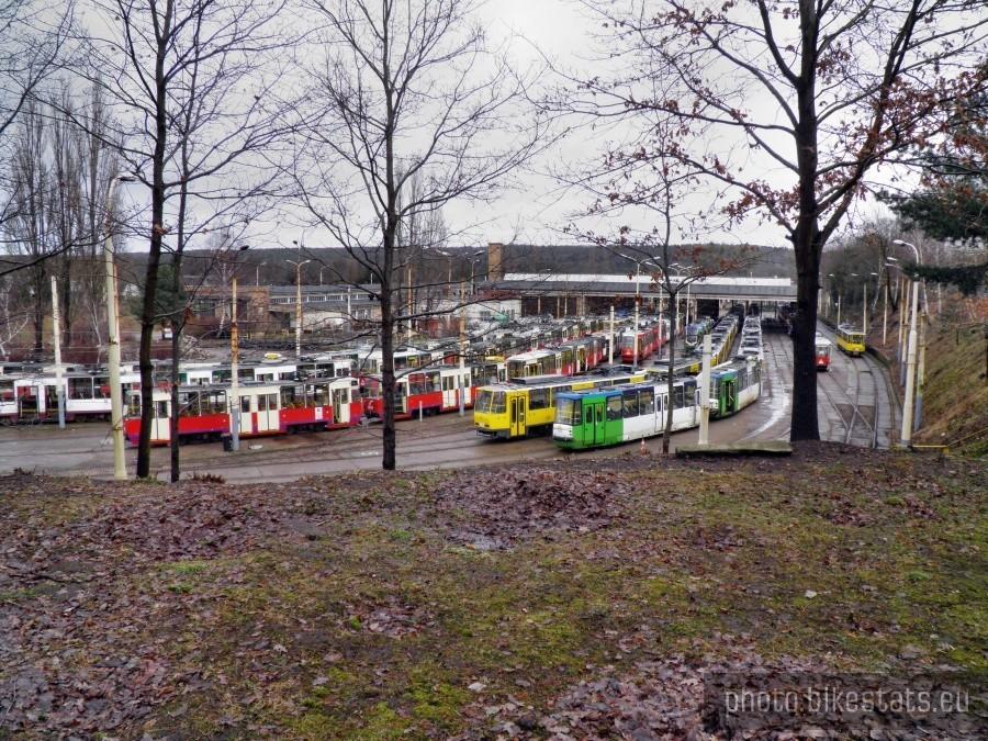 Zajezdnia tramwajowa widziana od strony ulicy Litewskiej.