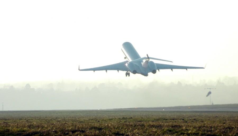 Private jet takeoff