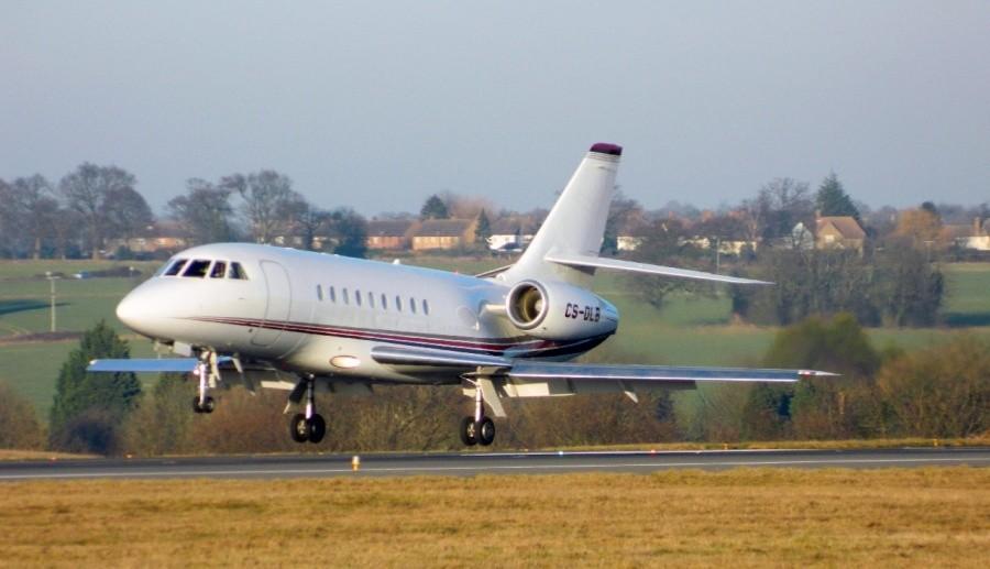 Private jet landing