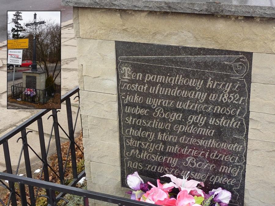 Krzyż wotywny ufundowany w 1852 r. jako dziękczynienie za ustanie straszliwej epidemii cholery dziesiątkującej miejscową ludność. Ożarów Mazowiecki