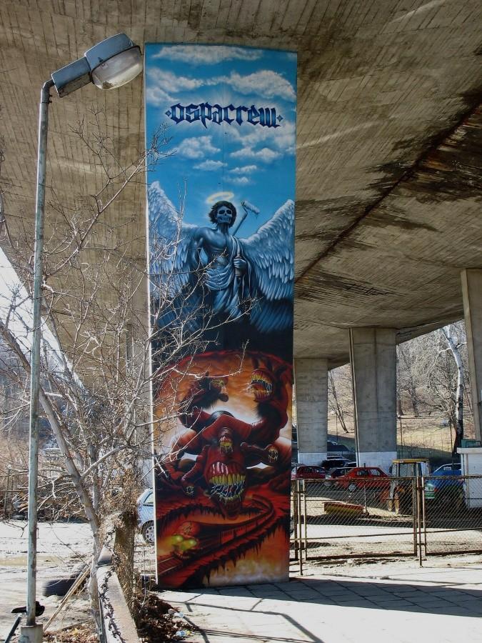 Graffiti pod estakadą Trasy Łazienkowskiej