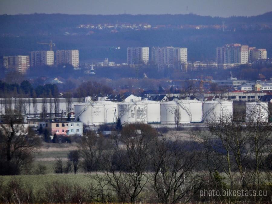 Widok zza miejscowości Będargowo na Szczecin.
