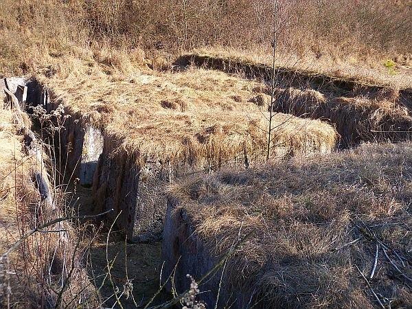 Fragment fortu albo tor ćwiczebny (ewentualnie jedno i drugie) na terenie poligonu w Grochalach