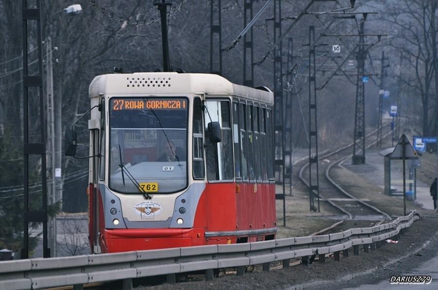 Sosnowiec Porąbka - Linia tramwajowa: 27 w strone Dąbrowa Górnicza Urząd Pracy