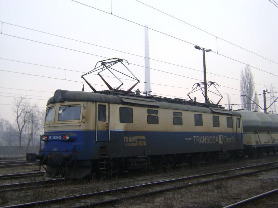 Lokomotywa 181-009 w barwach inowrocławskiej Transody