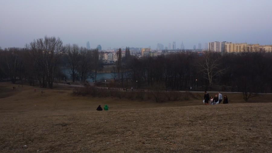 Widok na centrum Warszawy ze Szczęśliwic