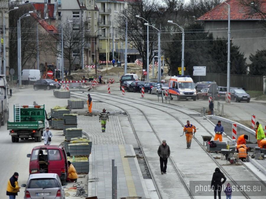 Ulica Arkońska widziana z wiaduktu kolejowego - 19 marca 12 r.
