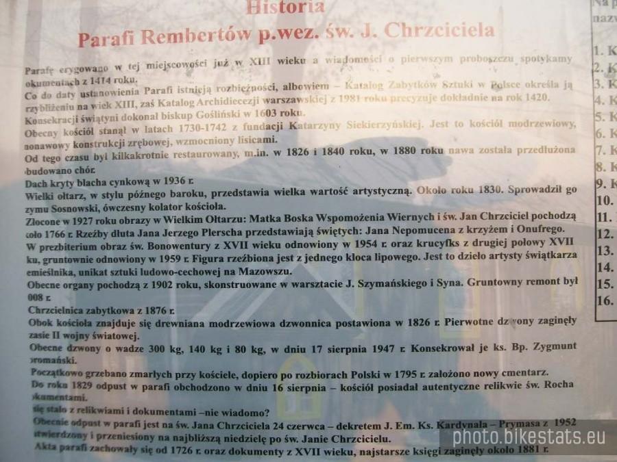kościół w Rembertowie Grójeckim- tablica z historią