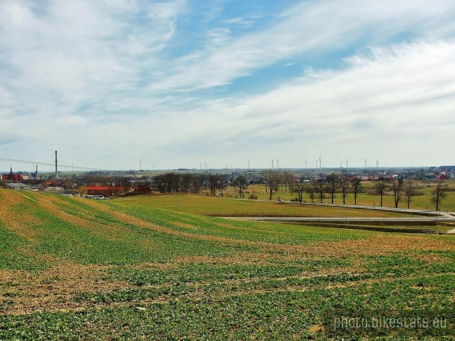 Widok na Pelplin, zrobiony z góry papieskiej.