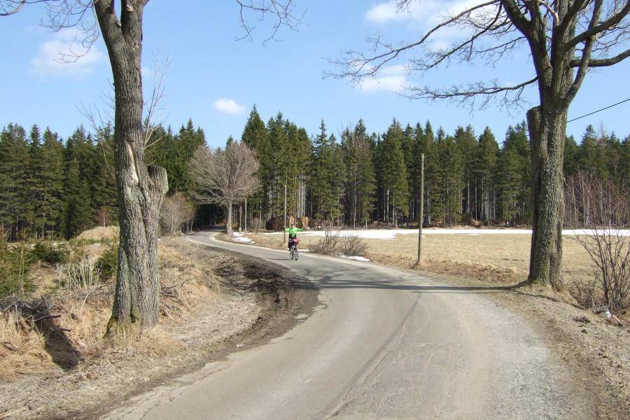 Zjazd do Orlicke Zahori nawet ładnie się leciało.