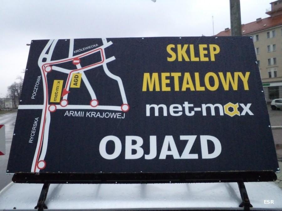 Swoista reklama znaku drogowego B 1