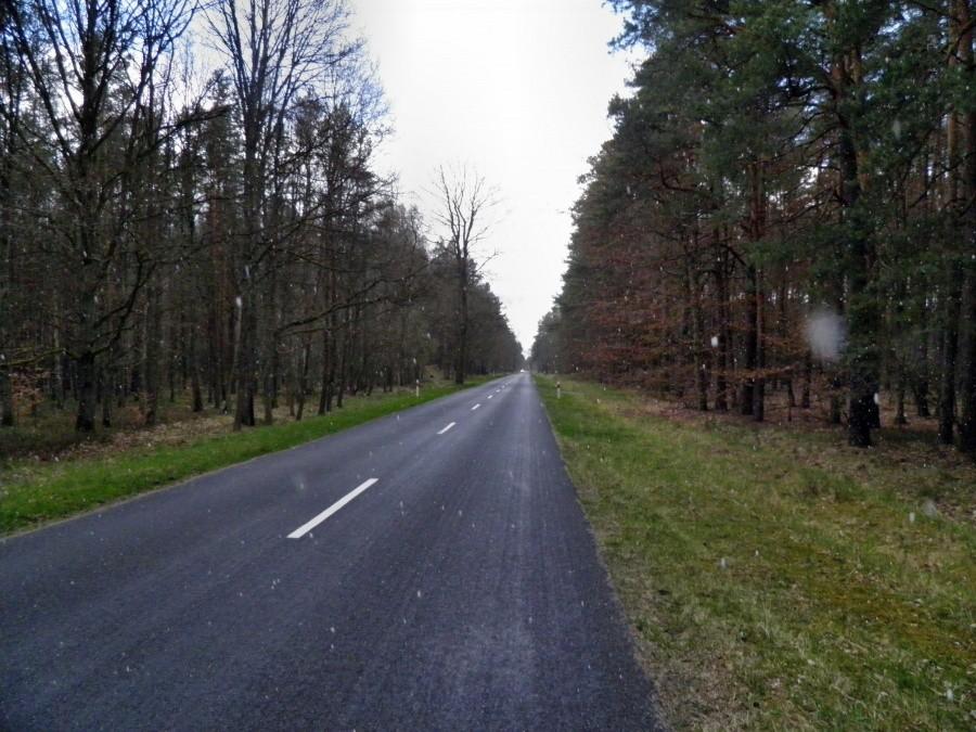 Jestem na drodze 115 i zaczyna padać drobny śnieg a jest 17 kwietnia.
