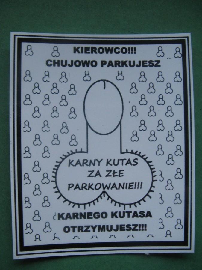 Karny k*** za złe parkowanie