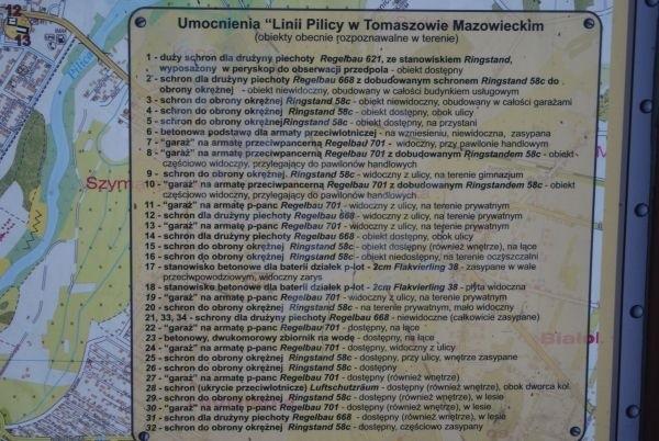 lista schronów w Tomaszowie