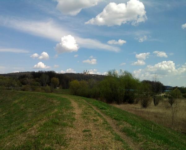 Bielany i białe chmury