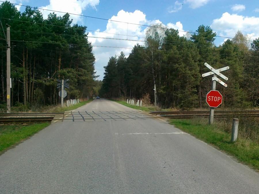 Przejazd kolejowy w Pracach Dużych