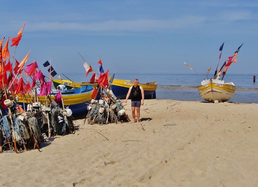 Łodzie rybackie, na plaży w Jantarze.