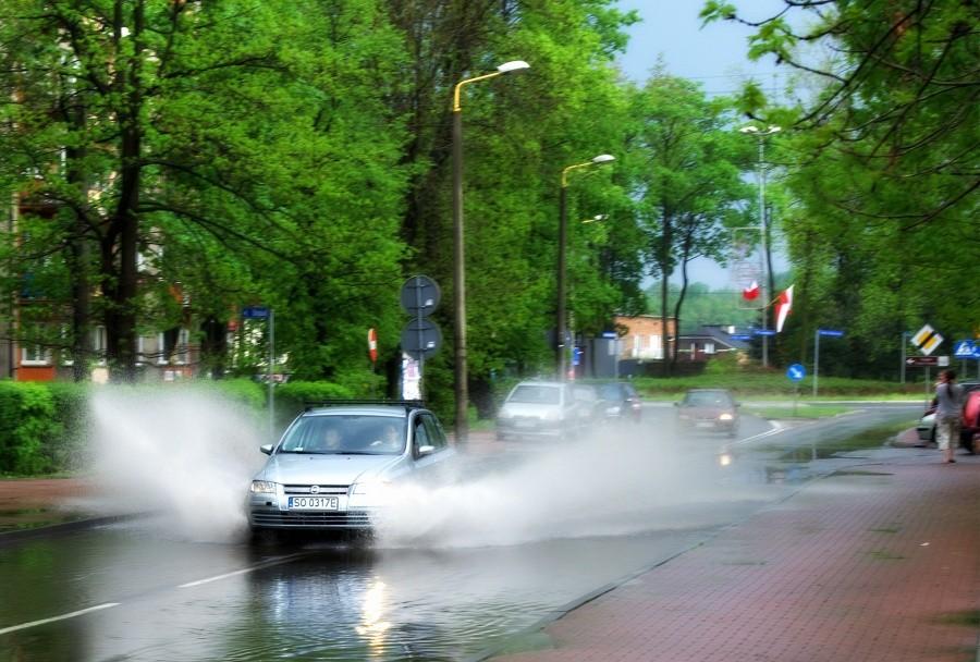 a w Sosnowcu padał deszcz