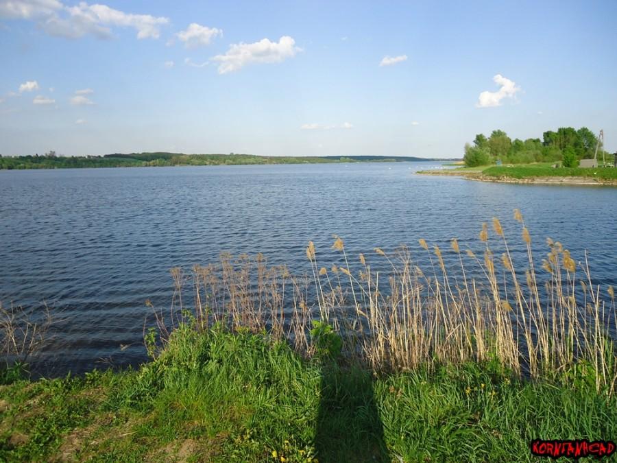Wisła, widok na Płock. I mój cień bo słońce już dość nisko było