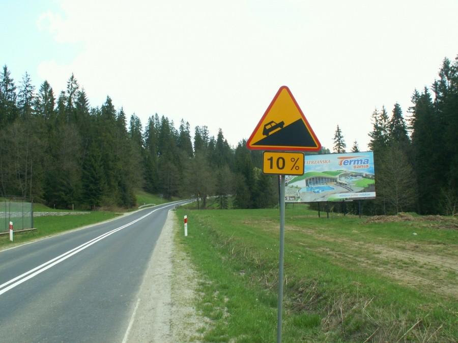 Podjazd w stronę Bukowiny Tatrzańskiej.