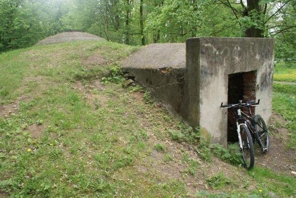 schron na terenie parku pałacowego w Ujeździe