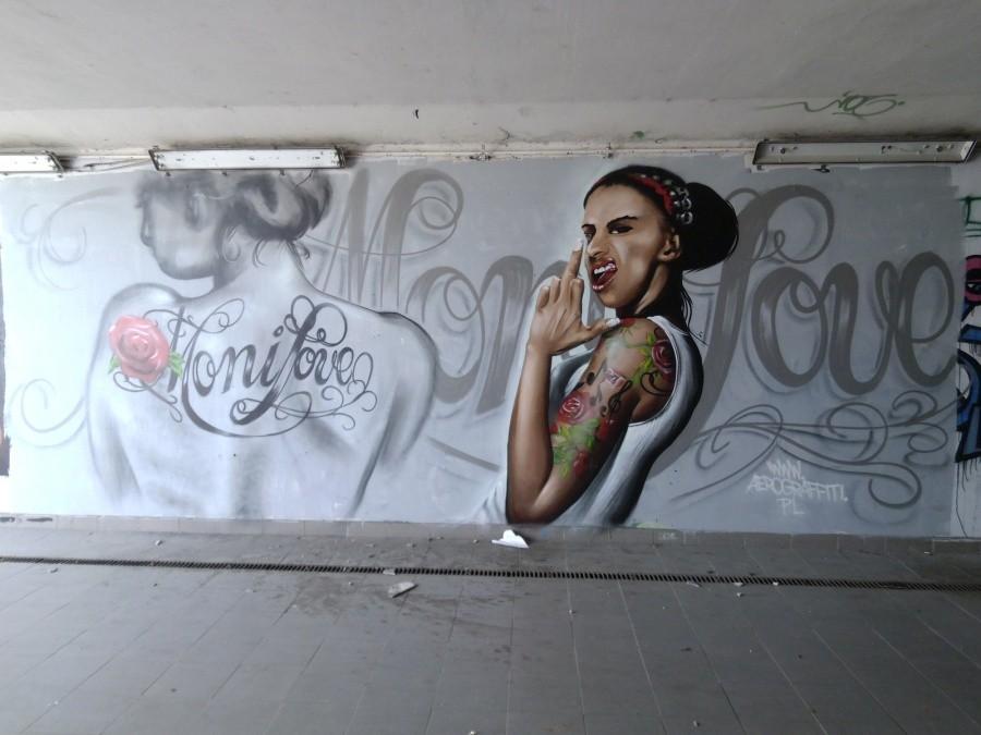 Graffiti na Zagórzu w drodze na Auchan/Leroy Merlin