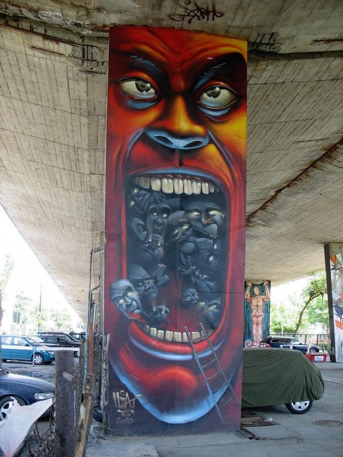 Street Art pod estakadą Trasy Łazienkowskiej - Heat
