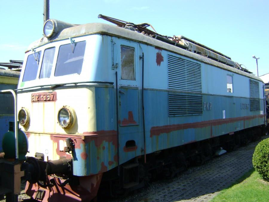 Elektrowóz ET 21-367 w skansenie w Kościerzynie
