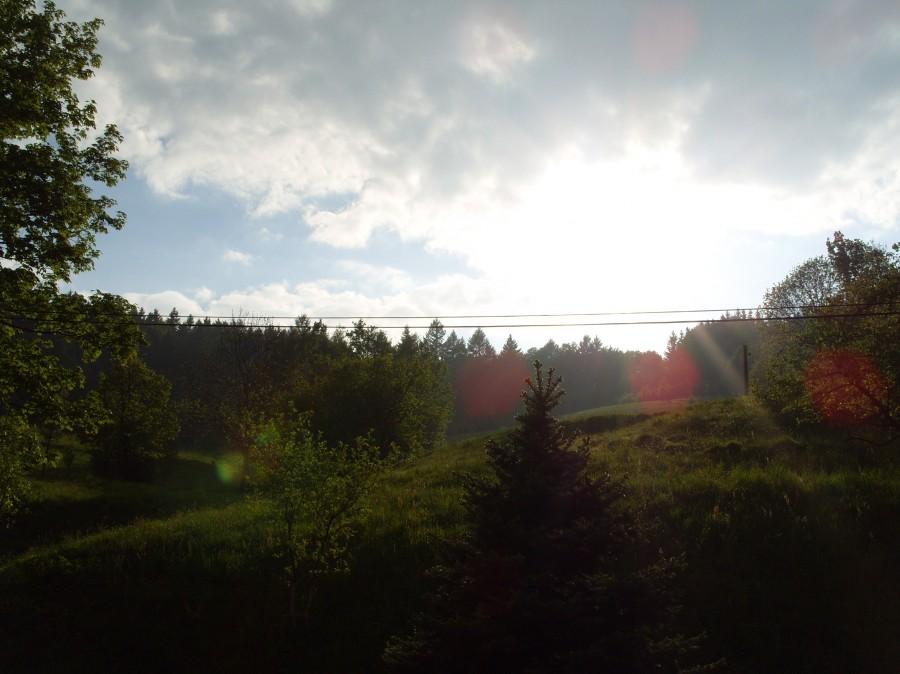 5 km przed szczytem Wojciechowic pogoda jak na tą godzinę super.
