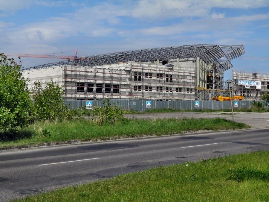 Tak w dniu 19 maja 12 r. przedstawiała się budowa hali sportowej przy ulicy Szafera.