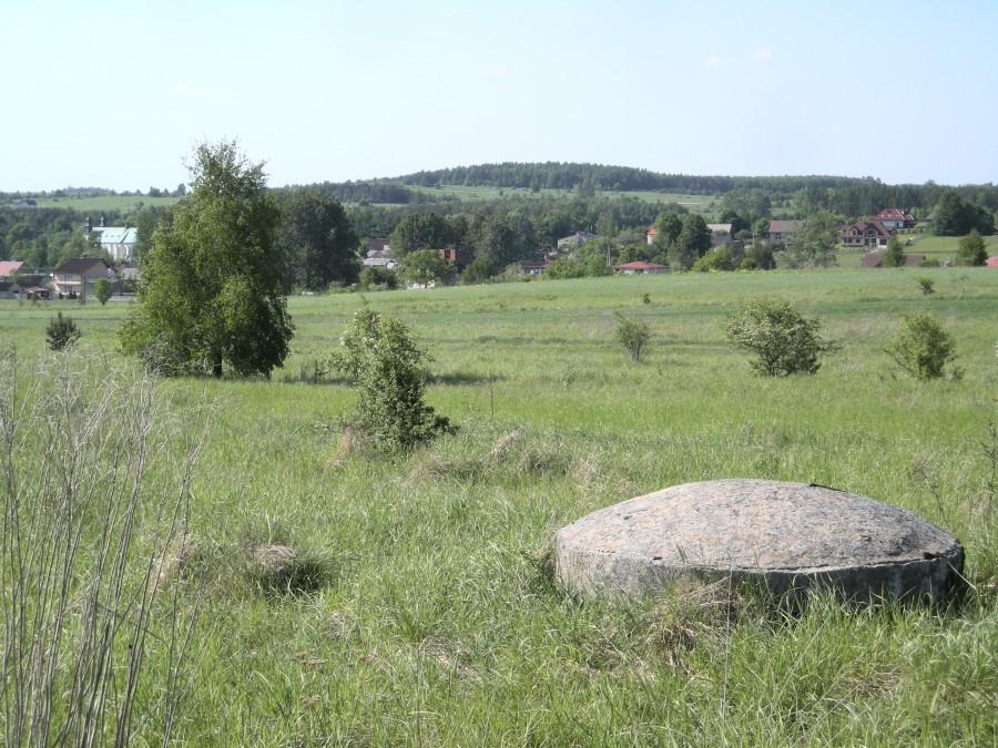 Kochbunkier koło Wzgórza Parchowatka - w głębi Sanktuarium Matki Bożej Leśniowskiej