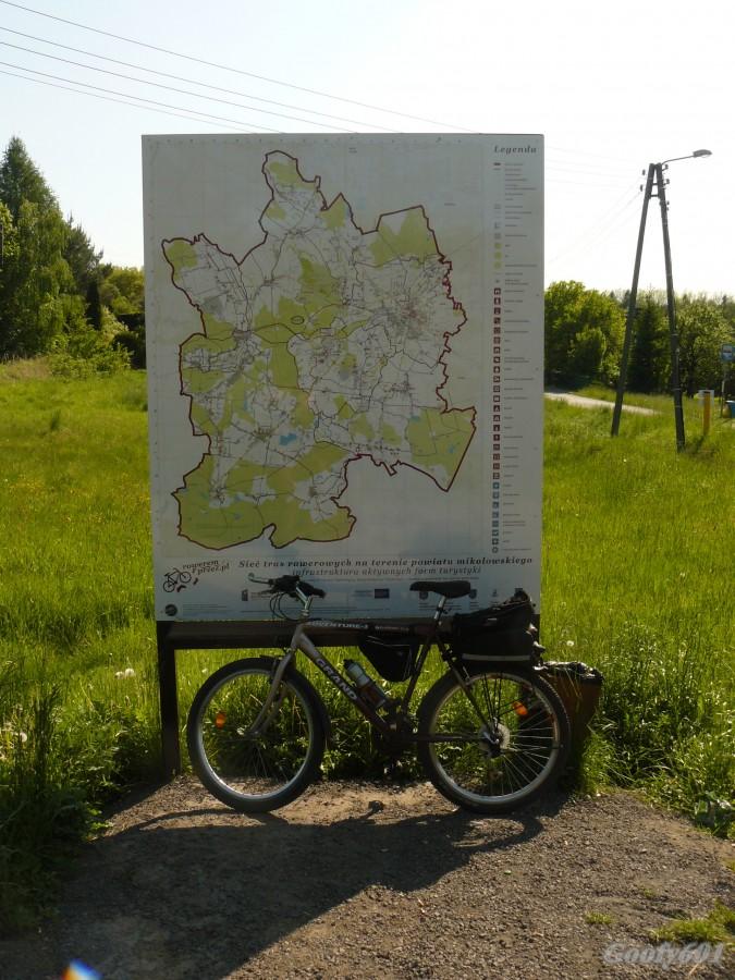 Mapa szlaków rowerowych.