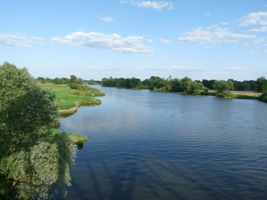 Widok na Odrę z mostu.
