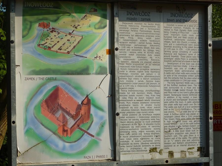 Tablica informacyjna - Zamek we wsi Inowłódz.