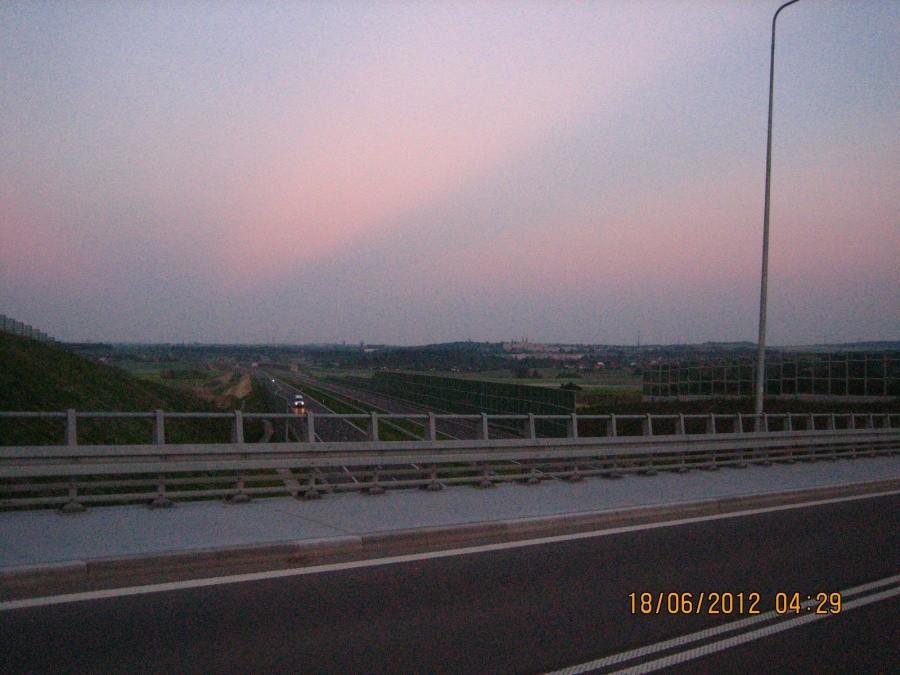 autostrada przez Dobieszowice już czynna choć o tej porze ruch niewielki