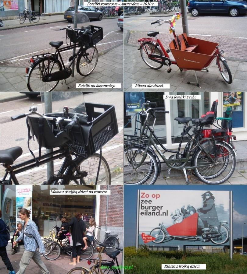 Przewóz dzieci na rowerze w Holandii.