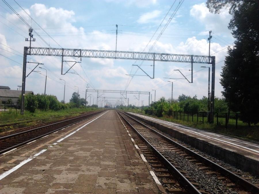 Widok ze stacji Błaszki w stronę Sieradza