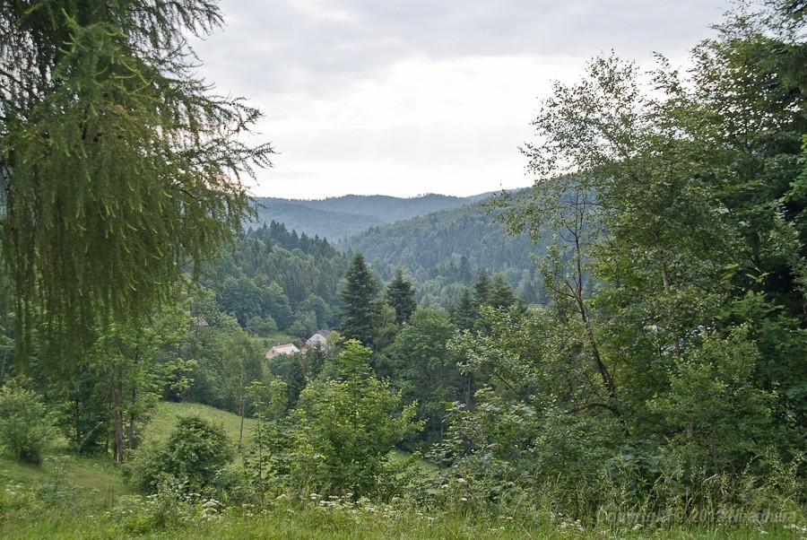 widoczek z podjazdu na Kocierz