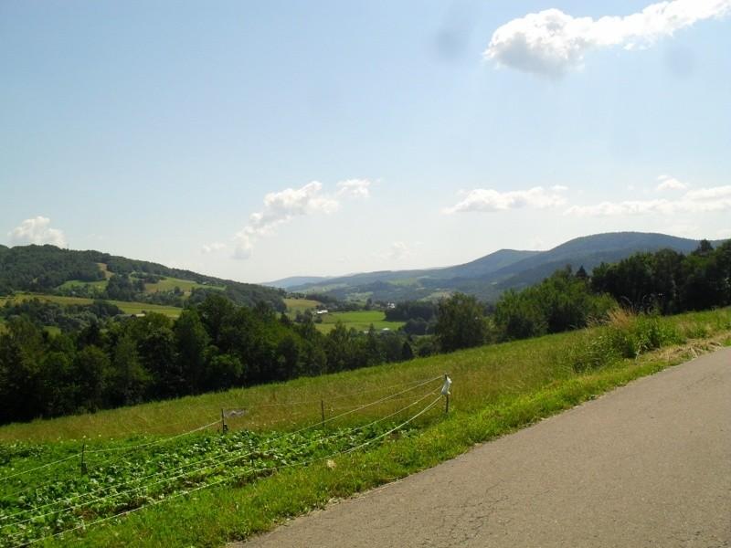 Koniec I podjazdu, widok w stronę Gorlic