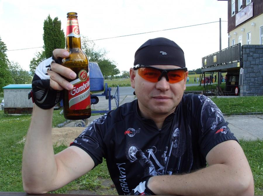 I po 29km smaczne zimne piwko po Czeskiej stronie. Orlicke Zahori.