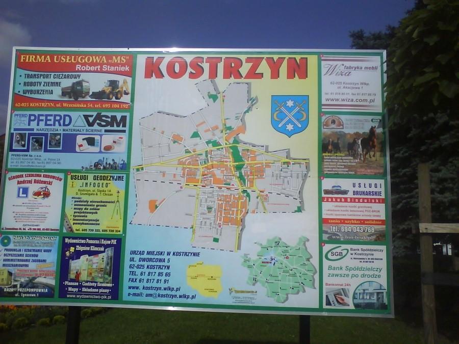 Plan miasta Kostrzyna