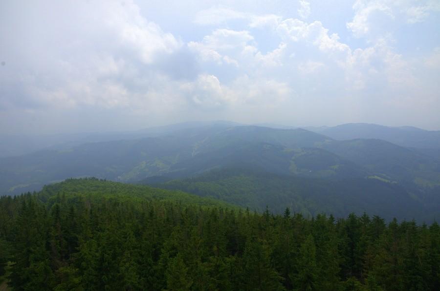 Panorama rozciągająca się z wieży widokowej na Dużej Czantorii