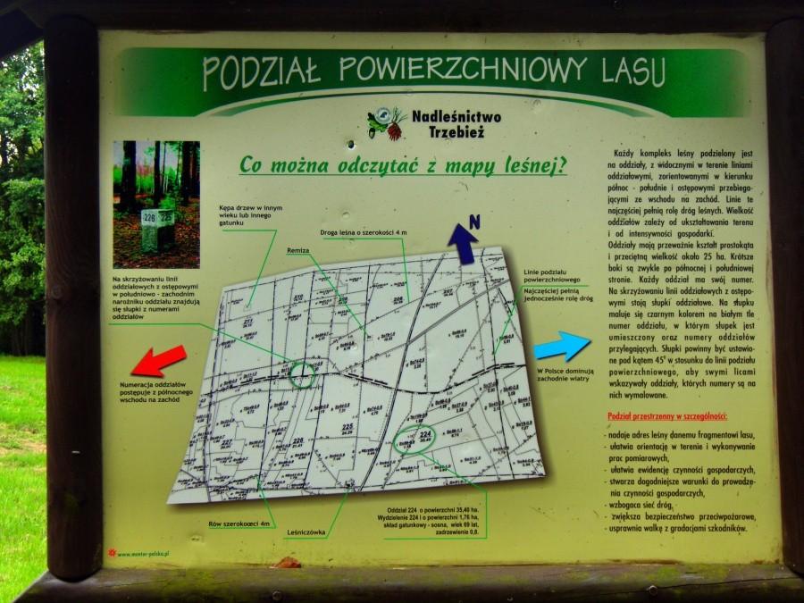 Tablica informacyjna ustawiona za Tanowem, nad Gunicą.